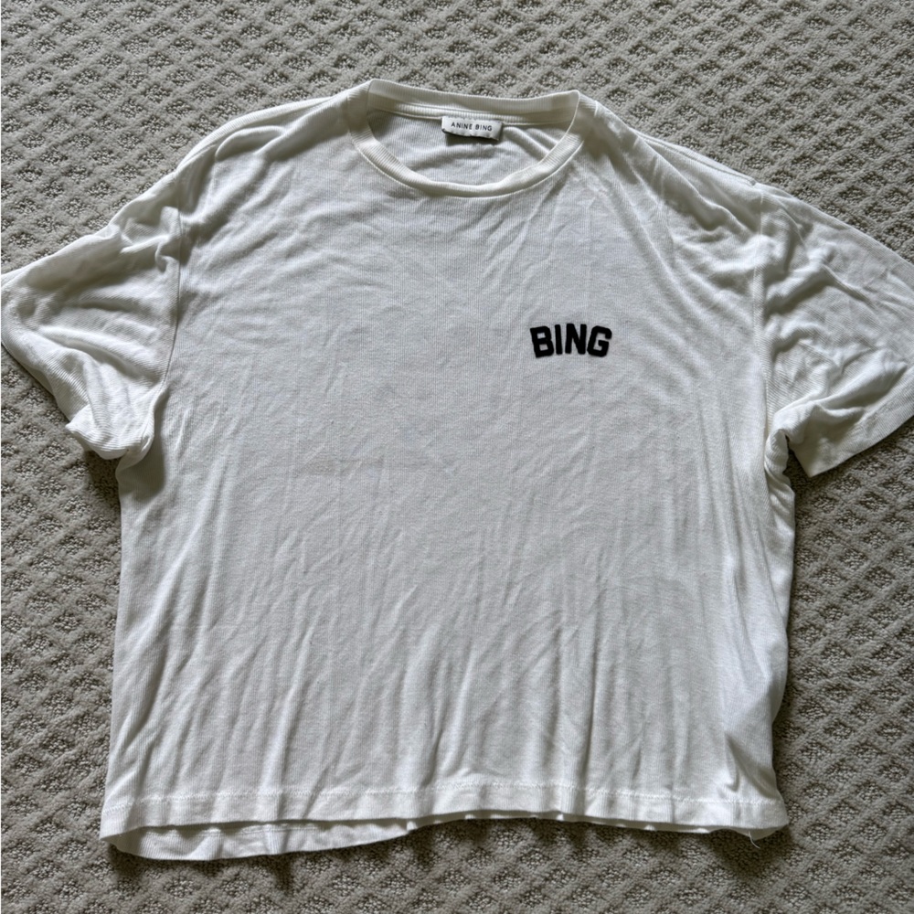 Anine Bing White Short Sleeve Tee